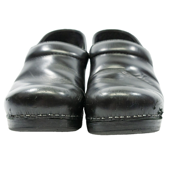Women's Black Shoes DANSKO 9.5-10 Platform Professional Clogs Leather Slip On - Picture 4 of 8